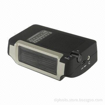 Solar and Hand Crank FM/AM Radio with Antenna, 2.4V/300mAh Battery, Low-power Consumption